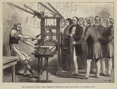 Mr Gladstone at the Caxton Memorial Exhibition, South Kensington by Walter Paget